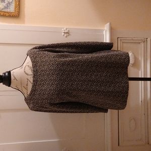 Talbots black/tan/white stretch knit top Sz M
